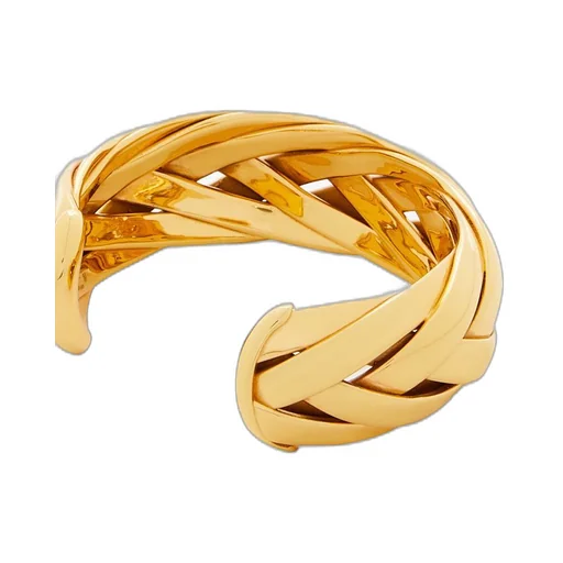 Large braided cuff in sterling silver
