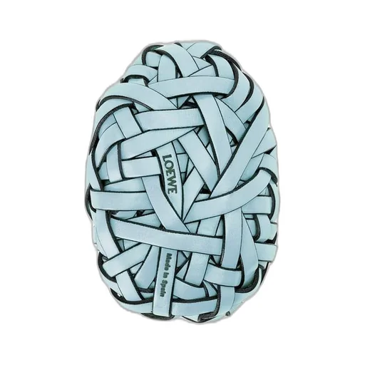 Nest woven paperweight in stone and calfskin