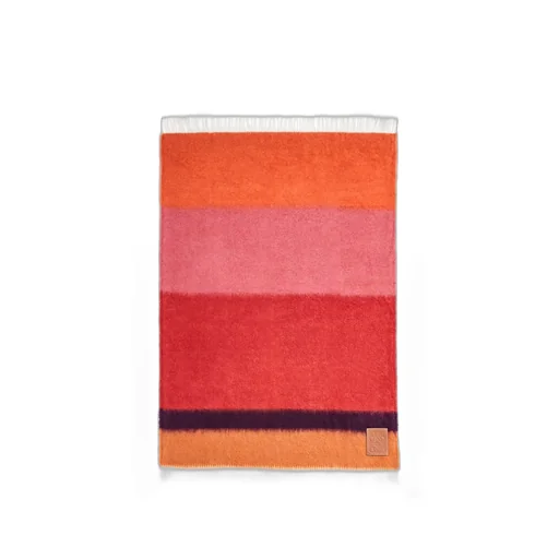 Blanket in mohair and wool