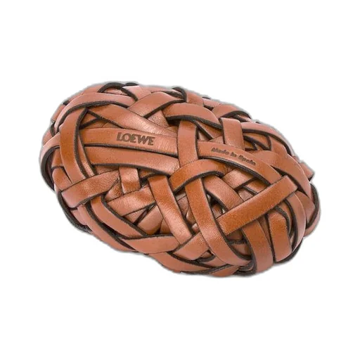 Nest woven paperweight in stone and calfskin