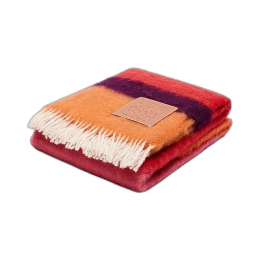 Blanket in mohair and wool
