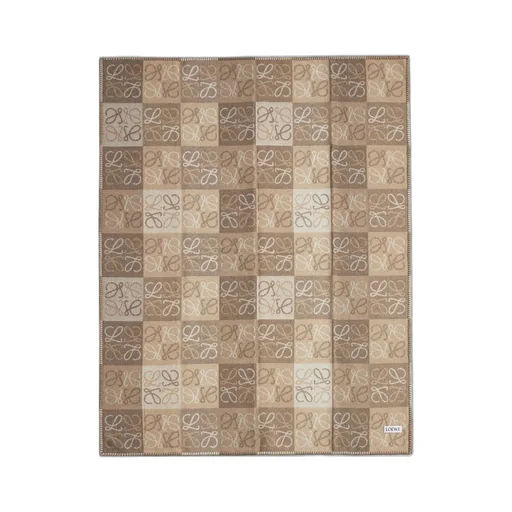 Checkerboard blanket in wool and cashmere