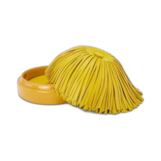 Small tassel box in ceramic and calfskin