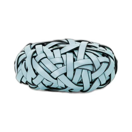 Nest woven paperweight in stone and calfskin