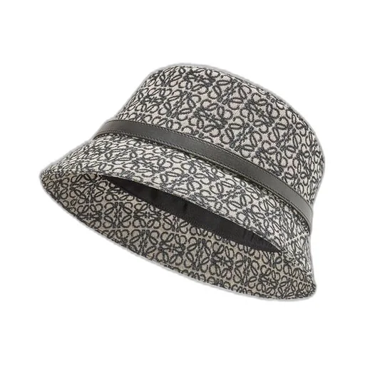 Anagram bucket hat in jacquard and calfskin