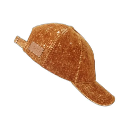 Patch cap in flocked denim