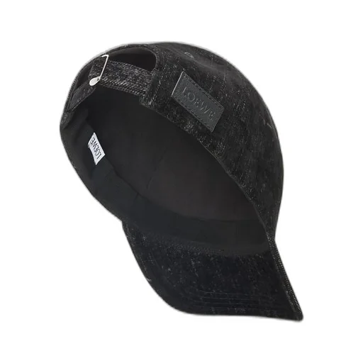 Patch cap in flocked denim