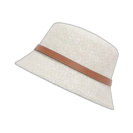 Bucket hat in Anagram jacquard and calfskin