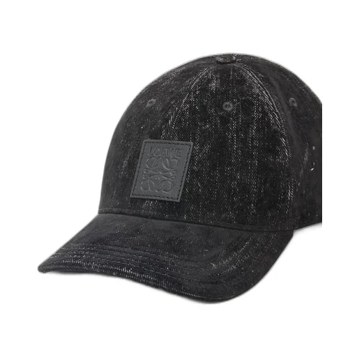 Patch cap in flocked denim