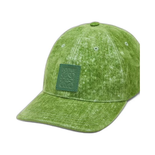 Patch cap in flocked denim
