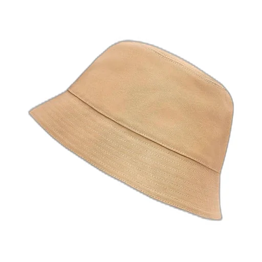 Bucket hat in canvas and calfskin