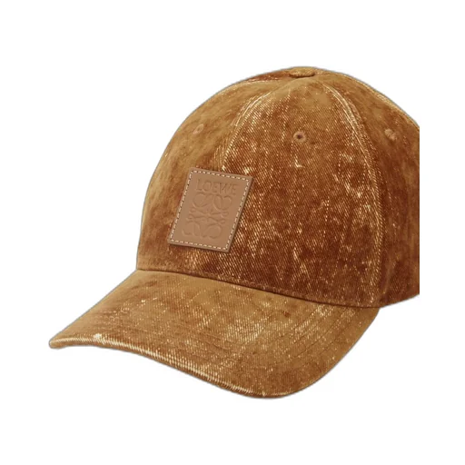 Patch cap in flocked denim