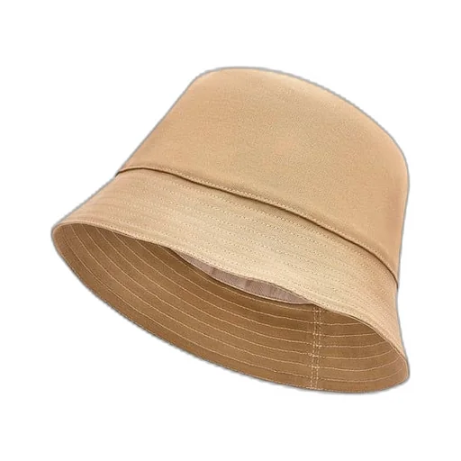 Bucket hat in canvas and calfskin
