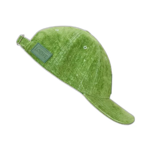 Patch cap in flocked denim