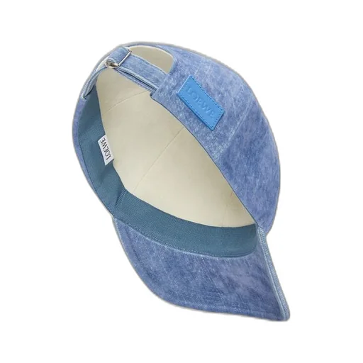 Patch cap in flocked denim