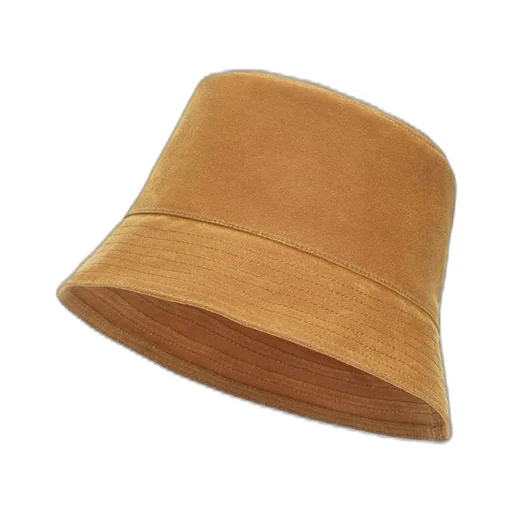 Bucket hat in waxed canvas and calfskin
