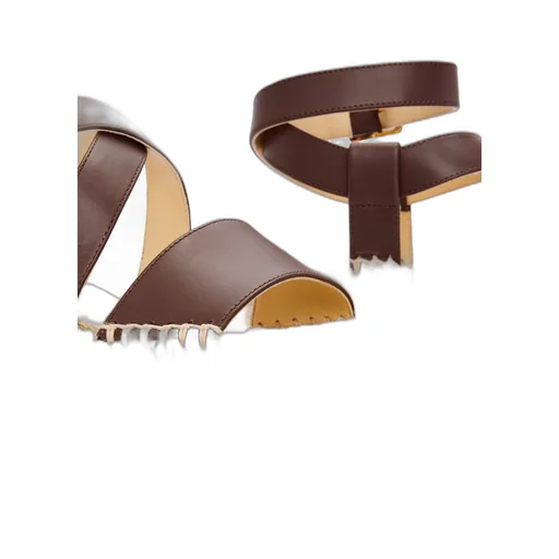 Petal espadrille sandal in calfskin