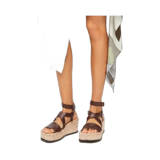 Petal espadrille sandal in calfskin