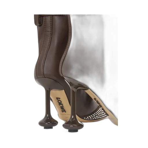 Toy boot in leather and crystal