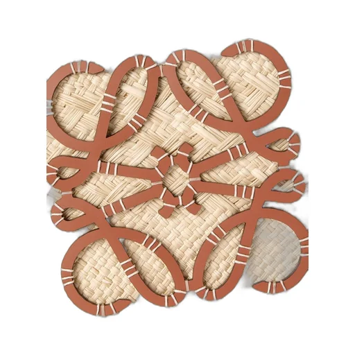Large Anagram Basket bag in iraca palm and calfskin