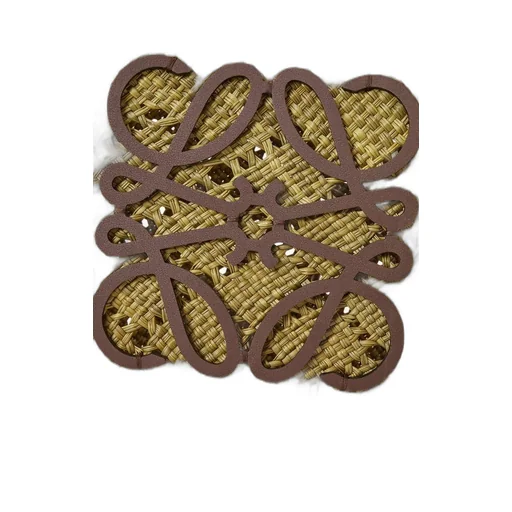 Large Anagram Basket bag in iraca palm and calfskin