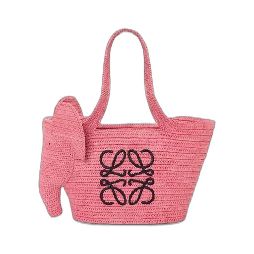 Small Elephant Basket bag in raffia