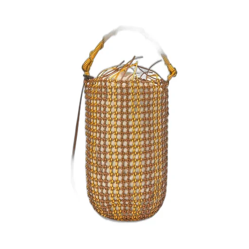 Bucket Mesh bag in calfskin