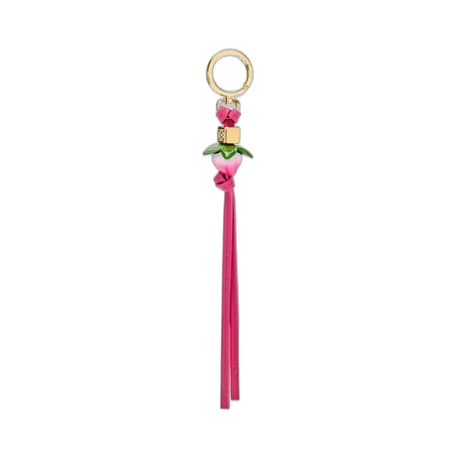 Peach charm from calfskin and brass
