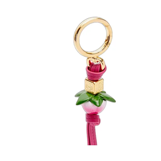 Peach charm from calfskin and brass