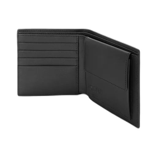Bifold coin wallet in soft grained calfskin