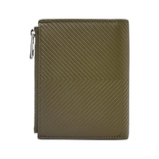 Slim compact walllet in textured classic calfskin