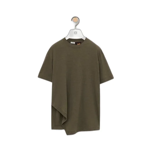Asymmetric T-shirt in cotton blend