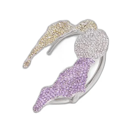 Glitter Fragment ear cuff in sterling silver and crystals