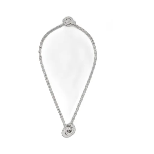 Donut single link necklace in sterling silver