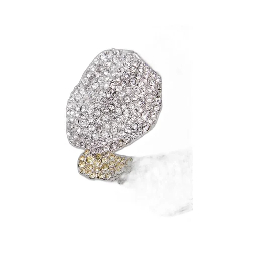 Glitter Fragment ear cuff in sterling silver and crystals