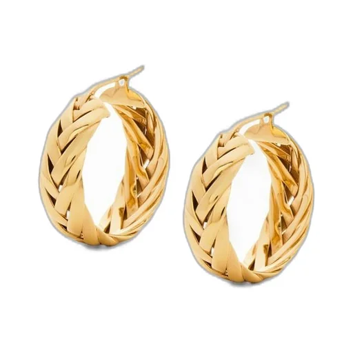 Braided hoop earrings in sterling silver