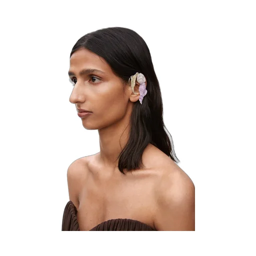 Glitter Fragment ear cuff in sterling silver and crystals