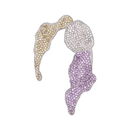 Glitter Fragment ear cuff in sterling silver and crystals
