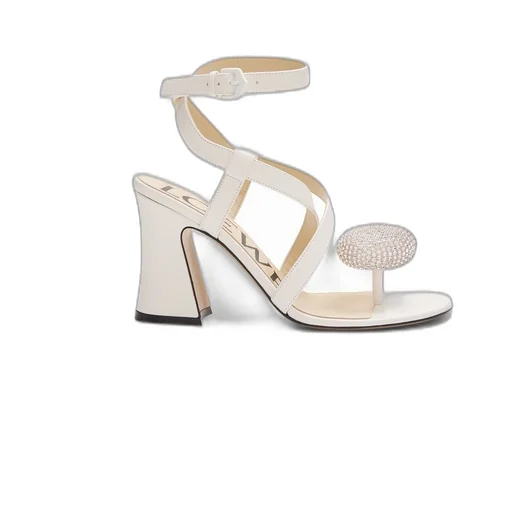 Calle Pebble sandal in lambskin and rhinestones