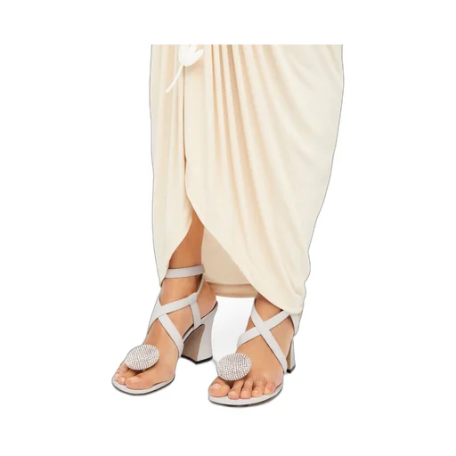 Calle Pebble sandal in lambskin and rhinestones