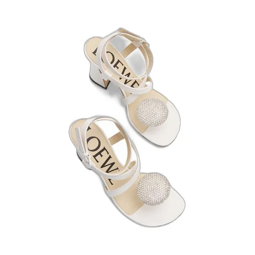 Calle Pebble sandal in lambskin and rhinestones