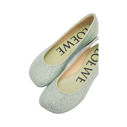 Toy Ballerina In Calf Suede And Allover Rhinestones
