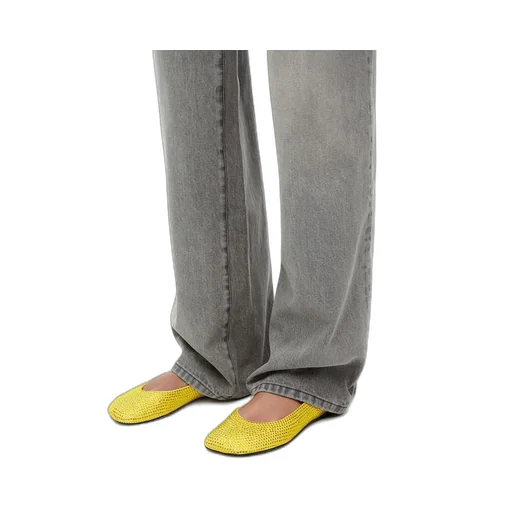 Toy ballerina in suede and allover rhinestones