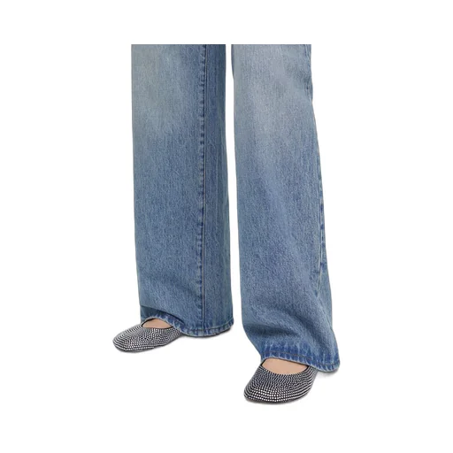 Toy ballerina in suede and allover rhinestones