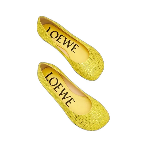 Toy ballerina in suede and allover rhinestones