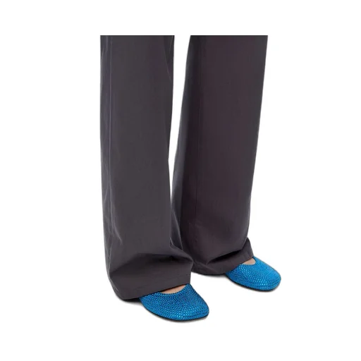 Toy ballerina in suede and allover rhinestones