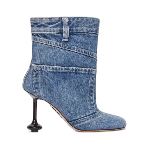 Toy ankle bootie in washed denim