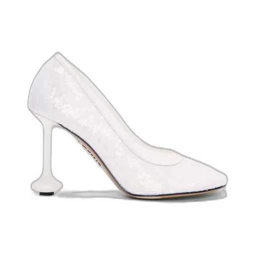 Toy pump in mesh and allover sequins