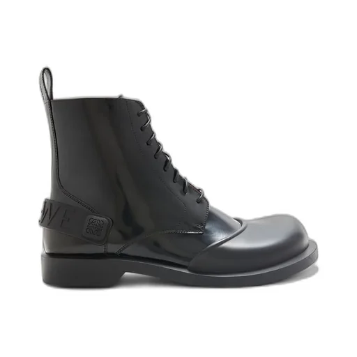 Campo lace-up bootie in brushed calfskin and rubber