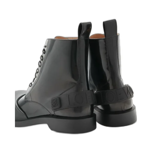 Campo lace-up bootie in brushed calfskin and rubber